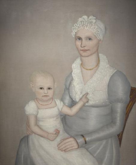 Ammi Phillips Mrs. Wilbur Sherman and daughter Sarah oil painting image